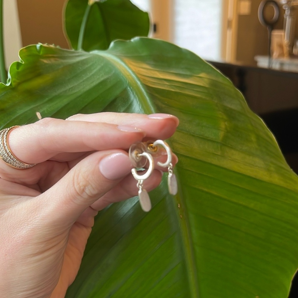 Kendra Scott silver dangly earrings